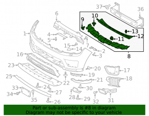 Front Bumper Absorber for Land Rover Range Rover Sport 18-22 Restyling