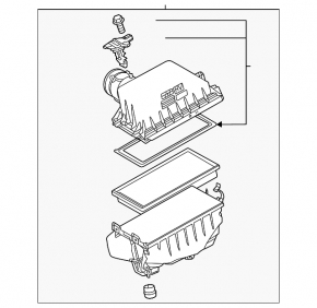 Air filter housing assembly for Toyota Highlander 20-22 hybrid, without flow meter