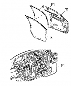 Glass seal front left Chrysler 200 11-14