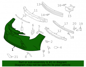 Front bumper bare Toyota Corolla 20-26 LE, XLE