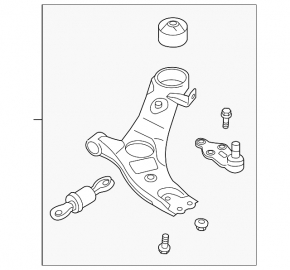 Lower control arm, front right, Hyundai Santa Fe 19-23
