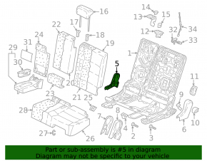 Side trim for rear left seat, 2nd row, right, VW Tiguan 18-24, black