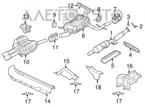 Intake pipe with catalytic converter VW Jetta 11-15 USA 2.0 with lambda probe