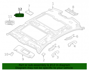 Ceiling light rear left BMW X3 G01 18-21 black