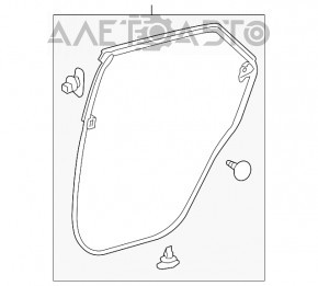 Lexus RX350 RX450h rear left door seal 16-22