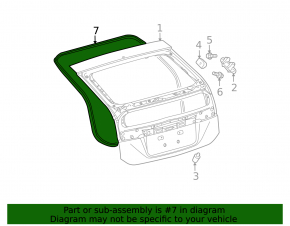 Toyota Prius 30 10-15 Trunk Door Seal