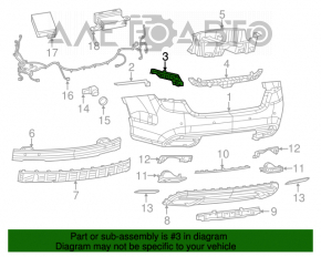 Rear bumper mount, inner left, Chrysler 200 15-17
