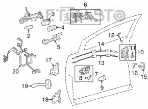 Toyota Avalon 13-18 chrome inner front left door handle