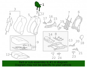 Front right headrest for Toyota Camry v70 18-24, gray fabric, brown stitching, cleanable