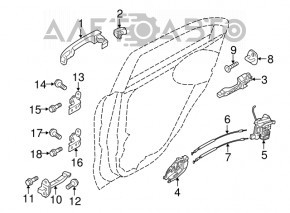 Door hinge upper rear right Hyundai Veloster 12-17
