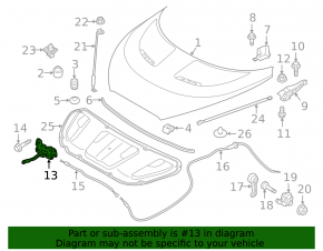 Hood Lock Hyundai Veloster 12-17