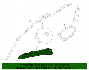 Right passenger knee airbag for the Infiniti QX30 17-19