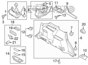 Rear pillar trim 2nd row left Ford Explorer 11-15 black