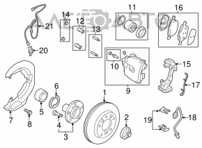 Front left brake disc Mazda3 MPS 09-13