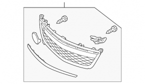 Mazda CX-7 10-12 front bumper central grille