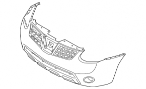 Bare front bumper for Nissan Rogue 2010
