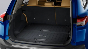 Nissan Rogue 21-25 black trunk mat for 2 rows, scuffed, cracked