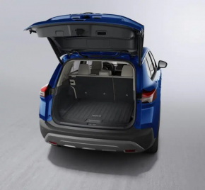 Nissan Rogue 21-25 black trunk mat for 2 rows, scuffed, cracked