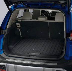Nissan Rogue 21-25 black trunk mat for 2 rows, scuffed, cracked
