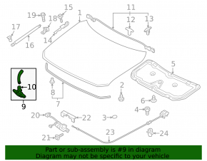 Right hood seal for Mazda CX-50 23-25