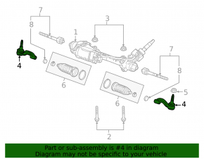Steering tip right Cadillac ATS 13- rwd CTR