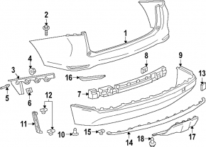 Chevrolet Equinox rear bumper molding 18-21 chrome