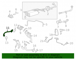 EGR valve pipe Toyota Highlander 11-13 long, broken stud
