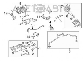 EGR valve pipe Toyota Highlander 11-13 long, broken stud