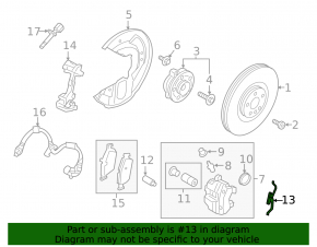 Volvo XC90 16-25 front left caliper spring bracket