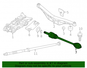 Drive axle rear left BMW X1 F48 16-22 AWD
