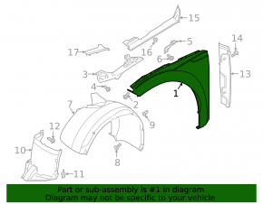 Front right fender Volkswagen Arteon 19-23