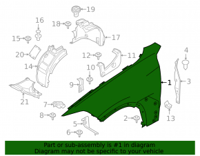 Front left wing BMW X5 G05 19-23