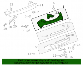 Rear bumper bare upper part Chevrolet Bolt EV 22-23
