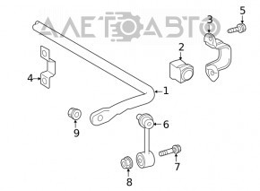 Rear stabilizer mounting bracket left Toyota Rav4 19- AWD upper