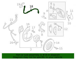 Front left brake hose for Audi A8 13-18