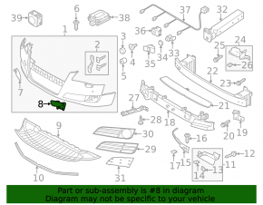 Left headlight washer cap for Audi A8 10-13 pre-rest