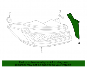 Outer right headlight trim Audi A7 19-25