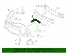 Left front bumper mount for Toyota Corolla 14-19 rest.
