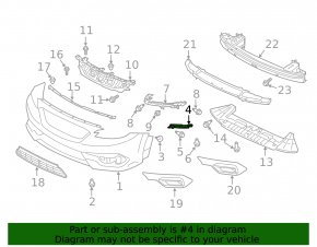Front bumper mount left Subaru Legacy 20-22