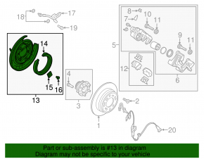 Brake Disc Cover Rear Left Hyundai Sonata 15-19