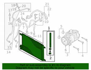 Volkswagen Golf 22-25 air conditioning condenser radiator