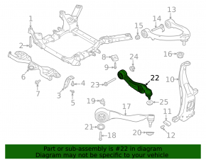 Lower control arm, front left, rear, Land Rover Range Rover 22-25