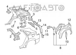 Rear right wing bracket Lexus RX300 RX330 04-09