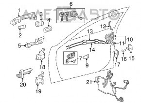 Front left door limiter Lexus ES300h ES350 13-18