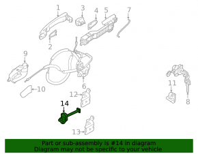 Front left door stop for Nissan Murano z52 15-24