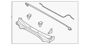 Kia Sorento 21-24 HEV, PHEV plastic windshield wiper grille with seal