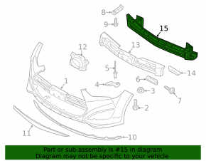 Front Bumper Reinforcement Hyundai Veloster 12-17