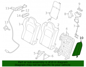 Rear seat side panel with airbag, right, Nissan Murano 25-26 Platinum, black leather