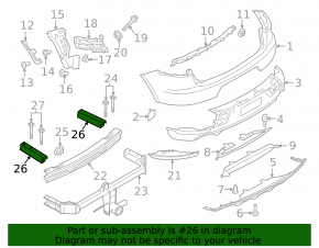 Rear bumper reinforcement fang right Porsche Macan 15-