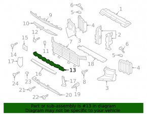 Front bumper central bracket for Porsche Cayenne 19-26
